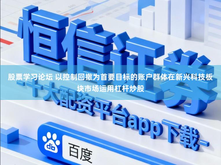 股票学习论坛 以控制回撤为首要目标的账户群体在新兴科技板块市场运用杠杆炒股